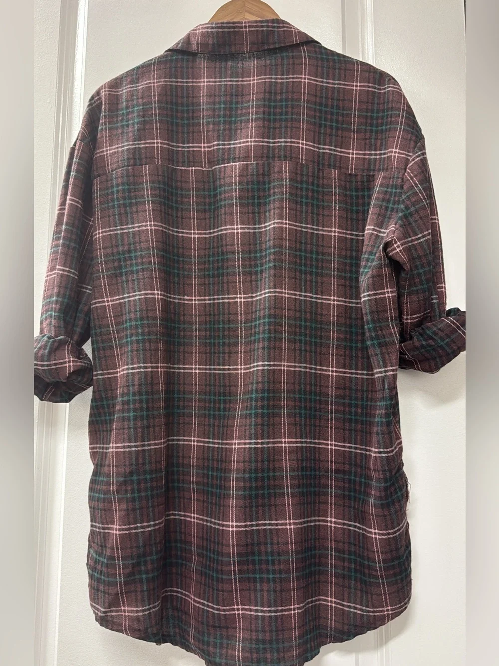 Missguided Burgundy Plaid Button-Down Shirt